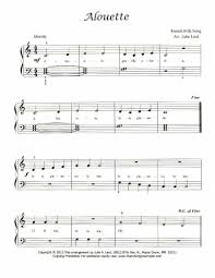 Alouette Free Sheet Music For Piano Piano Sheet Music Piano Sheet Music Free Easy Piano Sheet Music