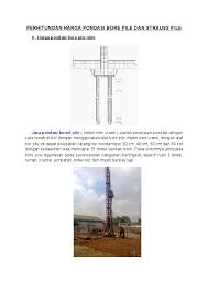 Usaha karya mengerjakan pondasi bor pile dengan alat bor pile mini crane, dengan mesin bor pile ini dapat dikerjakan lobang bor berdiameter 30 cm , 40 cm, 50 cm dan 60 cm dengan kedalaman kurang dari. Doc Perhitungan Harga Pondasi Bore Pile Dan Strauss Pile Angga Nurmei Yudha Academia Edu