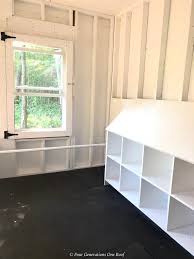 Chicken Coop White Interior With Nesting Boxes Reveal White Interior Shed Interior Wooden Perch