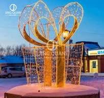 Motif Lights Commercial Street Outdoor Giant Christmas 3D LED Lamps Gift  Box Artificial Landscaping