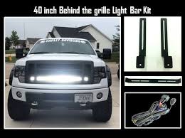 40 Inch Led Light Bar And Behind The Grille Bracket For 2009 2014 Ford F150 Ford Trucks F150 Led Light Bars Ford F150 Custom