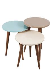 Three matching tables are included in this seat, each a slightly different height. Tale 3 Piece Accent Nesting Table Set Decorotika Usa Inc