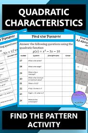 Quadratic Characteristics Quadratics Algebra School Algebra