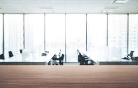 Maybe you would like to learn more about one of these? Empty Wood Table With Blur Room Office And Window City View Stock Image Image Of Interior Board 111654577
