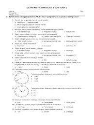 Soal Ulangan Harian Kelas 2 Tema 3 Sub Tema 1