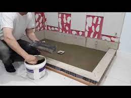 Build Perfect Shower With Quick Pitch And Vinyl Waterproofing 2of2 Youtube Concrete Shower Shower Liner Shower Base