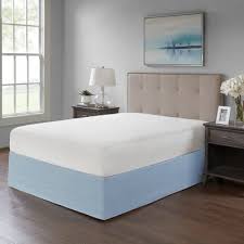 They have premade skirts which fit whatever size bed you have which are elasticized and go around the sides and bottom end and have adjustable elastic or velcro to go around the head of the bed. Simple Fit Wrap Around Adjustable Bed Skirt Target