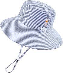 Amazon Com Bellebeautie Sun Hat Baby Toddler Kids 50 Upf Sun Protective Wide Brim Bucket Hat Pink Seersucker Clothing Baby Sun Hat Pink Seersucker Baby Hats