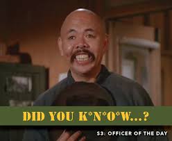 Officer of the Day” marks the debut of beloved guest star Richard Lee Sung.  In “TV's M*A*S*H: The Ultimate Guide Book” he said, “The cast was a  wonderful cast. They were professionals