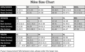 Nike Size Chart Clothing Www Bedowntowndaytona Com