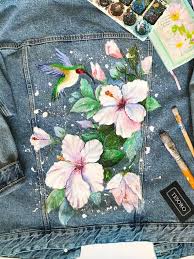 Hand Paint Denim Jacket Hand Painted Denim Jackets Hand Etsy In 2020 Hand Painted Denim Jacket Painted Clothes Diy Painted Denim