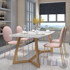 Pin By Luzangelicaquispevasquez On Comedores Stylo In 2020 Gold Dining Room Faux Marble Dining Table Dining Table Marble