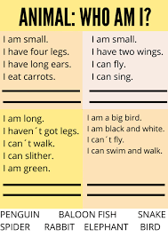 This is the online exercise version of one of my my animal riddles worksheet. Animals Riddle Worksheet