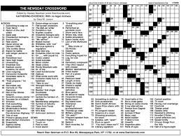Thank you very much for that! Newsday Crossword