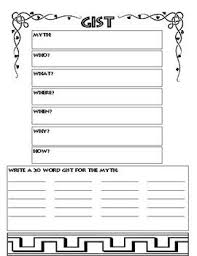 Summarizing Using The Gist Strategypair With Your Mythology Unit For Students To Dig Deeper And Better Understand Th Reading Strategies Summarize Comprehension
