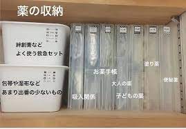 100均グッズで 立てる収納 薬収納はファイルケースで取りやすく 収納 アイデア 収納 アイディア 100均 収納