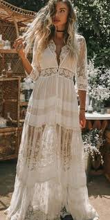 Boho Style Maxi Dress Long White Dress Boho White Boho Dress White Bohemian Dress