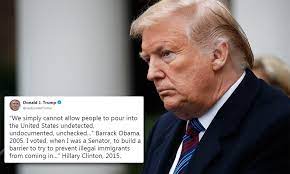 Trump Quotes Obama And Hillary Calling For Better Borders In Early Morning Tweets Daily Mail Online