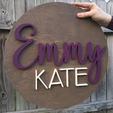 18 Round Wood Sign Nursery Sign Wood Name Sign Wood Cutout Nursery Decor Custom Wood Sign Nursery Signs Wood Name Sign Round Wood Sign