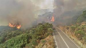 Σε εξέλιξη βρίσκεται φωτιά σε αγροτοδασική έκταση στην περιοχή της βιαλ στη χίο. Moic8nmak6zhlm