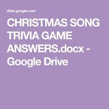 These are the best trivia games available for windows. Christmas Song Trivia Game Answers Docx Google Drive Christmas Song Trivia Christmas Trivia Christmas Quizzes