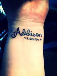 My Daughter S Name And Birthdate Daughters Name Tattoo Birthdate Tattoo Tattoo For Daughter