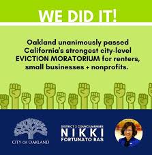 Мораторий (in an administration, you will not be able to make any immediate legal claim against your. City Of Oakland Oakland Adopts And Extends Strongest Eviction