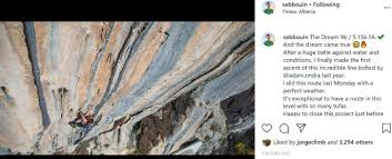 As i was in arco a few weeks ago, i could. Seb Bouin Makes First Ascent Of The Dream 9b Bolted By Adam Ondra Climber News