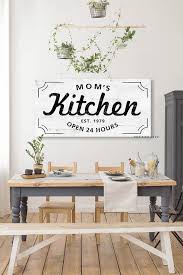 Maybe you would like to learn more about one of these? Custom Kitchen Sign Personalized Name Established Date Etsy In 2021 Farmhouse Kitchen Signs Dining Room Wall Decor Dining Room Walls