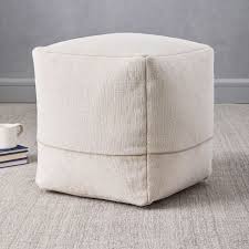 This chic stripe pouf was my inspiration for today's project. Cotton Canvas Pouf 16 X16 X17 Midnight West Elm Floor Pillows Pouf Cotton Canvas
