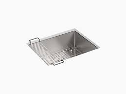 Featuring handy drainers and half bowls in inset or undermount designs, kohler kitchen sinks have a sink for every kitchen. Strive 24 Undermount Single Bowl Kitchen Sink W Sink Rack K 5286 Kohler Kohler
