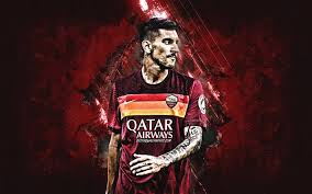 Download Wallpapers Lorenzo Pellegrini As Roma Italian Footballer Midfielder Red Stone Background Serie A Football For Desktop Free Pictures For Desktop Free