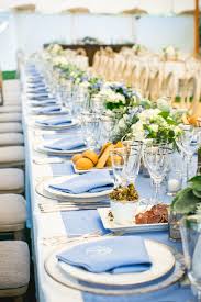 Light Blue Table Runner And Napkins Blue Table Runner Blue Centerpieces Blue Table
