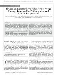 Abstract fifteen patients of chronic bronchitis received yoga therapy in the form of pranayam and 8 types of 'asans' for a period of 4 weeks. Pdf Toward An Explanatory Framework For Yoga Therapy Informed By Philosophical And Ethical Perspectives