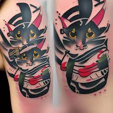 Tattoo ninja kitty
