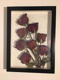Find the perfect dry flowers image. Dried Roses From Valentine S Day In Cheap Black Frame Bought On Amazon Used A Sheet Of Scrapbook Paper From Mic Flower Shadow Box Wedding Deco Boyfriend Gifts