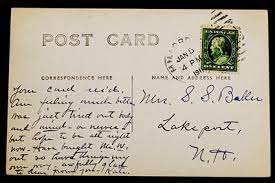 Draw a line down the center of the card with a pen or a pencil, and put your message on the left side and the address on the right. Value Of Old Postcards Lovetoknow