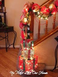 No Place Like Our Home Christmas Foyer 2012 Lighted Presents From Walgreens Christmas Foyer Christmas Stairs Christmas Lights