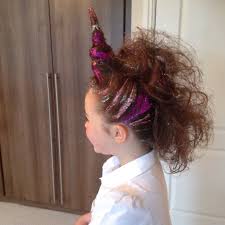 Glittery Unicorn For Crazy Hair Day At School Crazy Hair Crazy Hair Days Crazy Hair Day At School