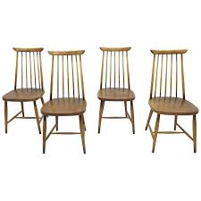 Their 1960s bungalow is the perfect setting for claire and parker's love for retro furniture and colorful rooms. Set Of Four Brown Scandinavian Wood Dining Room Chairs 1960s Inside Room E K