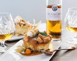 Bread pudding, bread pudding with rum sauce, rum sauce. Bread Pudding With Ironworks Rum Sauce Taste Of Nova Scotia