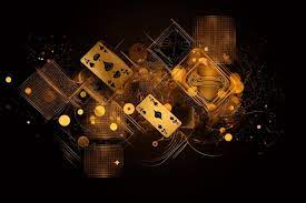 Abstract golden design with playing cards and chips as casino elements  background generative ai | Premium AI-generated image