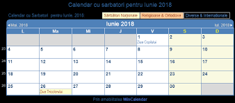 Above you can see our calendar of moon phases for september 2018. Calendar Iunie 2018 Cu SÄƒrbÄƒtorile NaÈ›ionale Romania