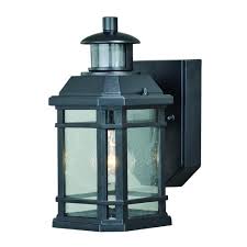 Patriot Lighting Dualux Elizabeth Ii Textured Black Motion Sensor Outdoor Security Wall Light At Menards