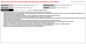 construction superintendent resumes samples