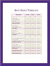Invoice Template For Excel Beautiful Rate Sheet Free Word Templates ...