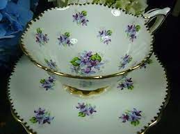 Royal Stafford Tea Cup And Saucer Sweet Violets H P Violets Gilt Trim Tea Cups Tea Pretty Tea Cups