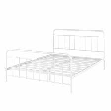 Which queen bed frame should you buy? Zinus Florence White French Vintage Style Metal Queen Platform Bed Frame Bunnings Australia
