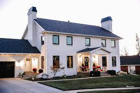 House exterior interior and exterior house design beautiful homes painted brick house brick off white paints house styles house painting. White Painted Brick House Before And After The Idea Room
