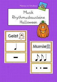 Musik Rhythmusbautsteine Halloween Unterrichtsmaterial Im Fach Musik In 2020 Musik Unterrichtsmaterial Notenwerte